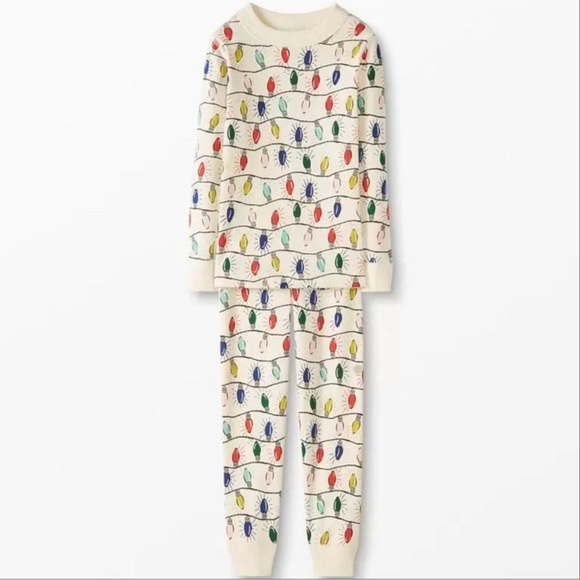 Hanna Andersson Women’s Holiday Long John Pajama Set Bright Blubs Christmas - Picture 3 of 11